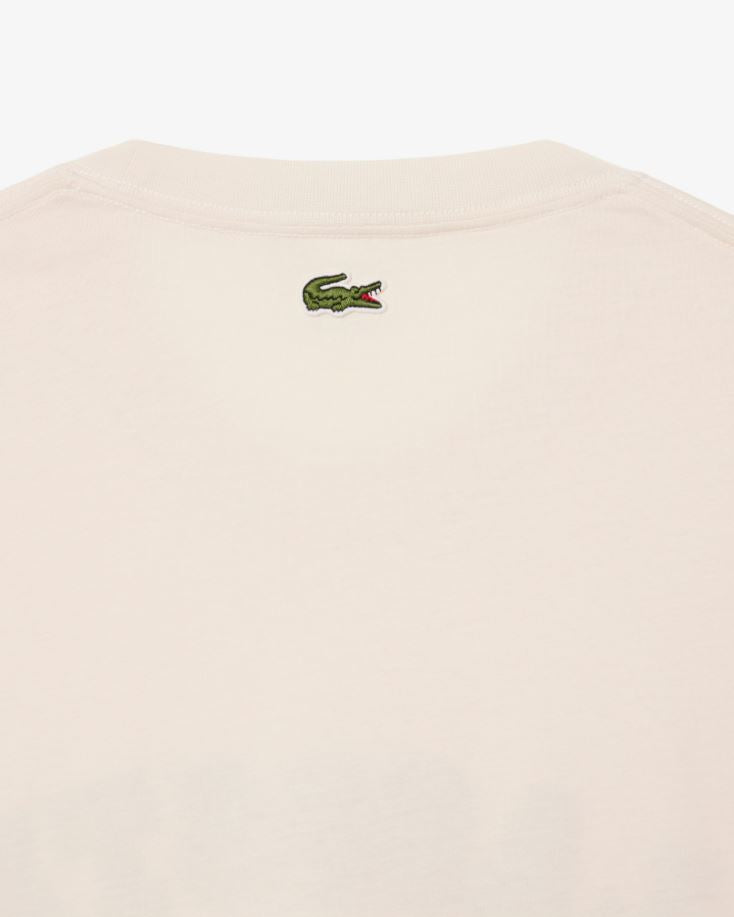 Camiseta Lacoste De Algodão - Creme
