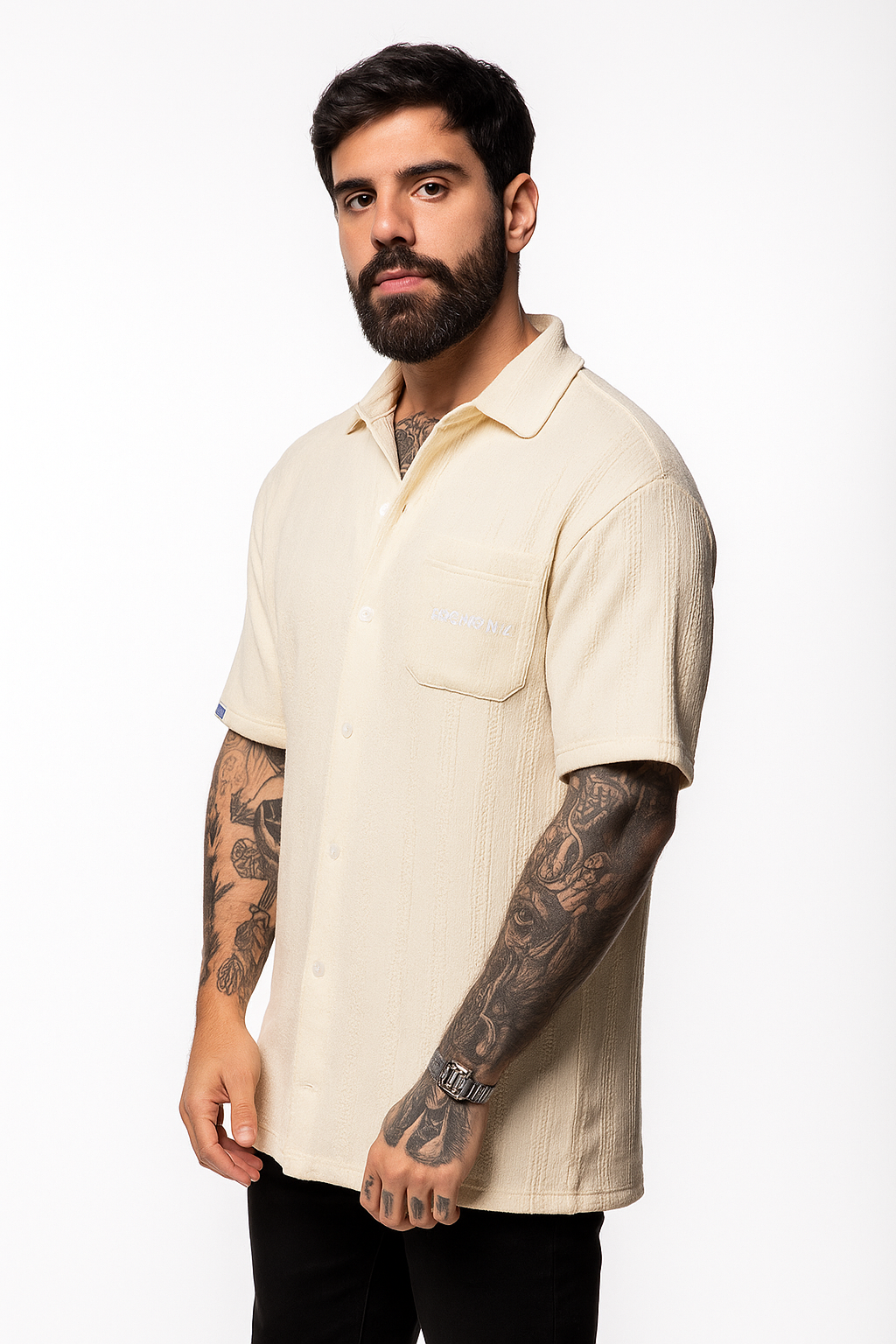 Camisa Archange Texturizada Massad - Off White