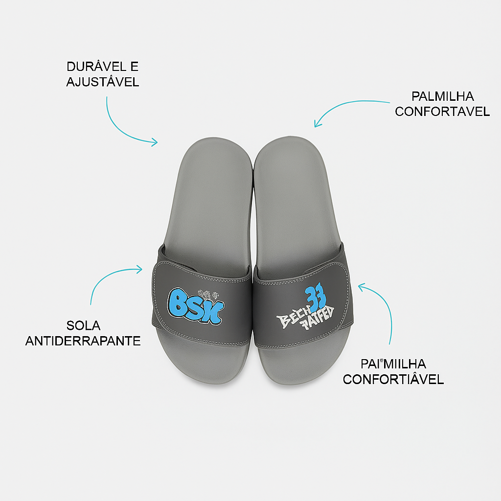 Chinelo Blck Slide Urban Born