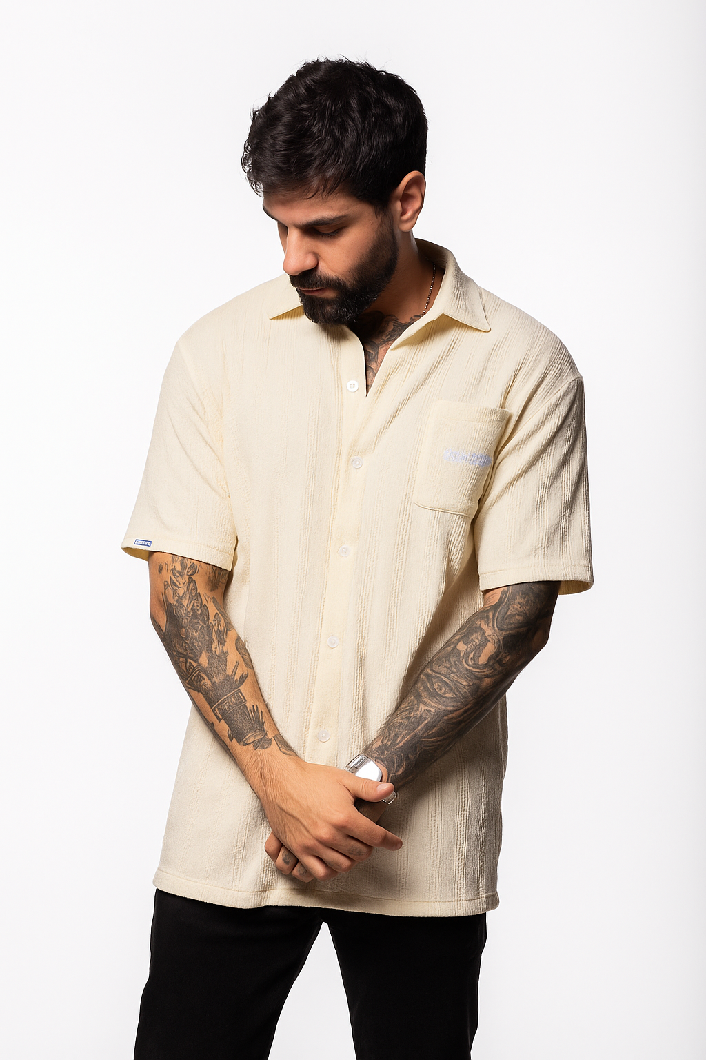 Camisa Archange Texturizada Massad - Off White