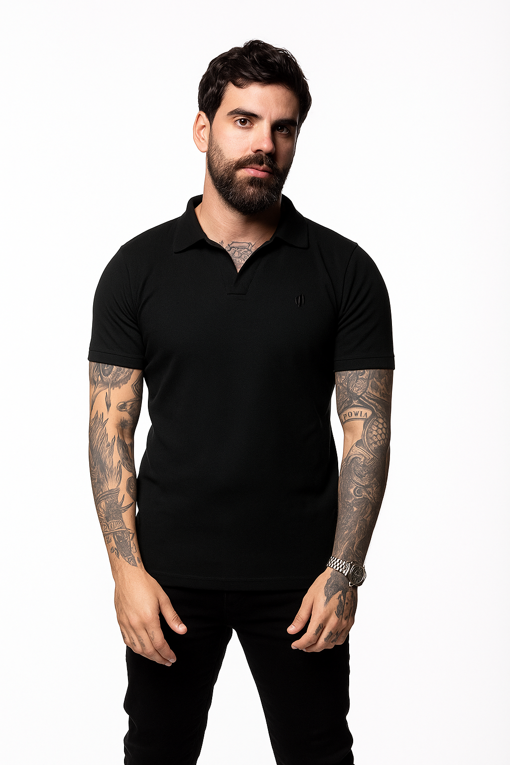 Polo Archange Texturizada Bordada Pl016