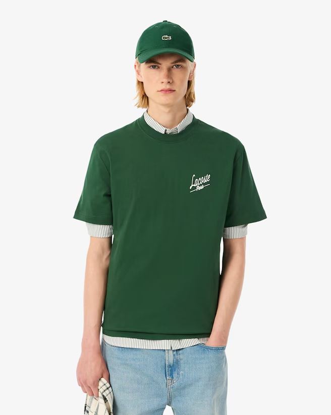 Camiseta Lacoste De Malha Estampada - Verde