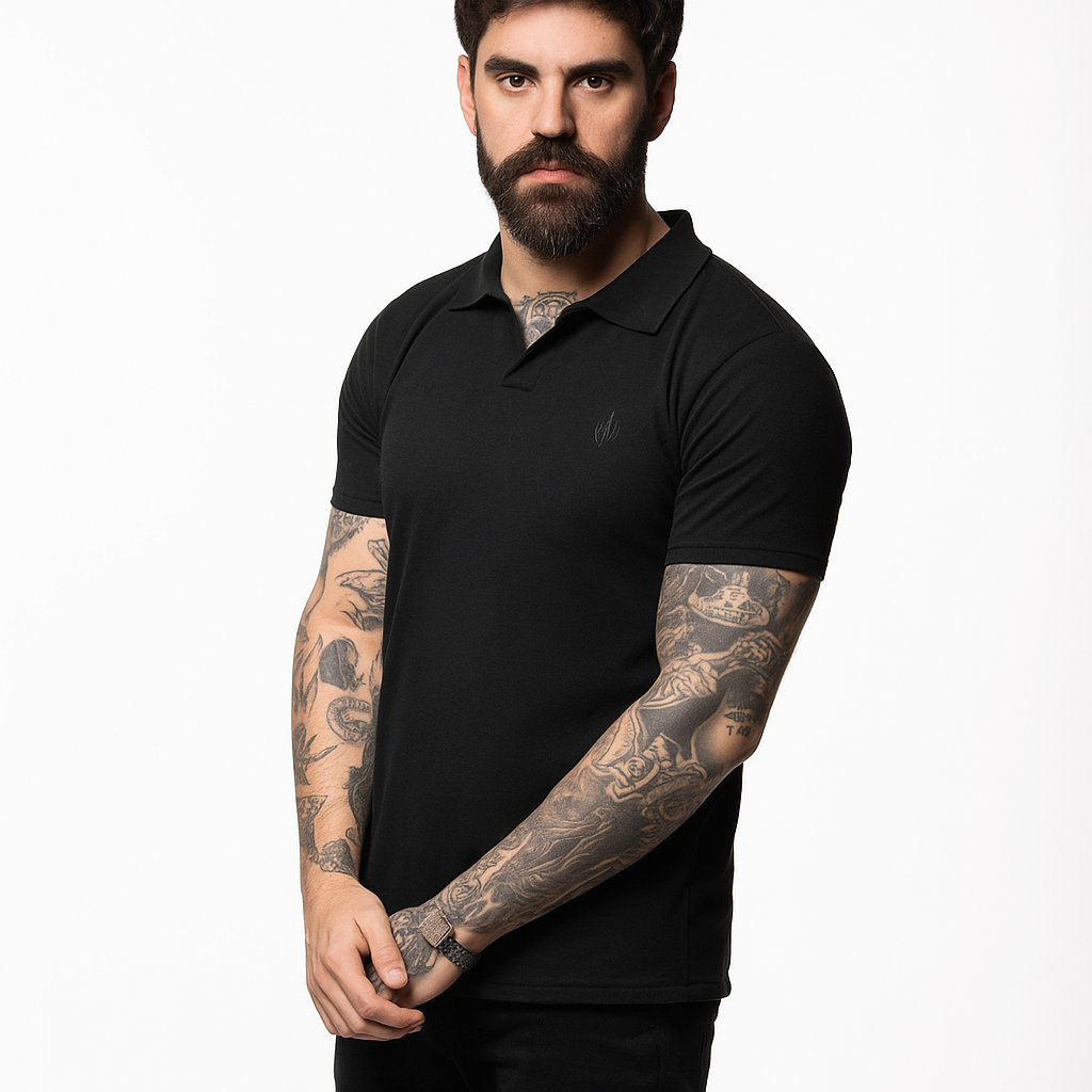 Polo Archange Texturizada Bordada Pl016