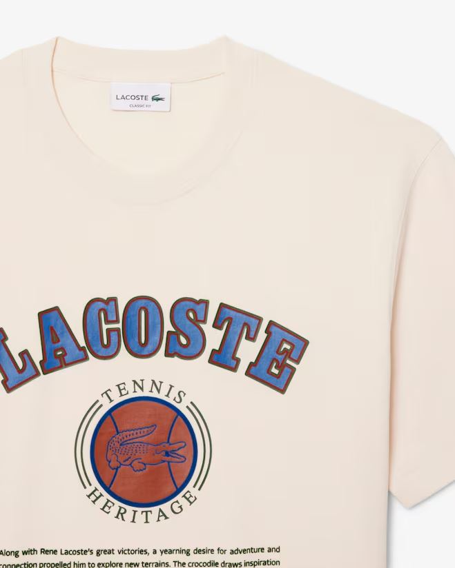 Camiseta Lacoste De Algodão - Creme
