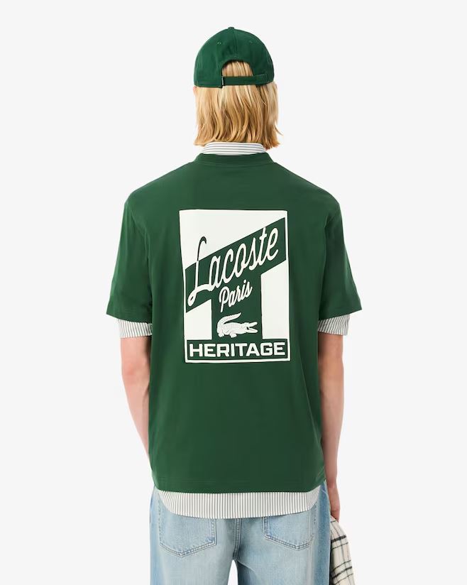 Camiseta Lacoste De Malha Estampada - Verde