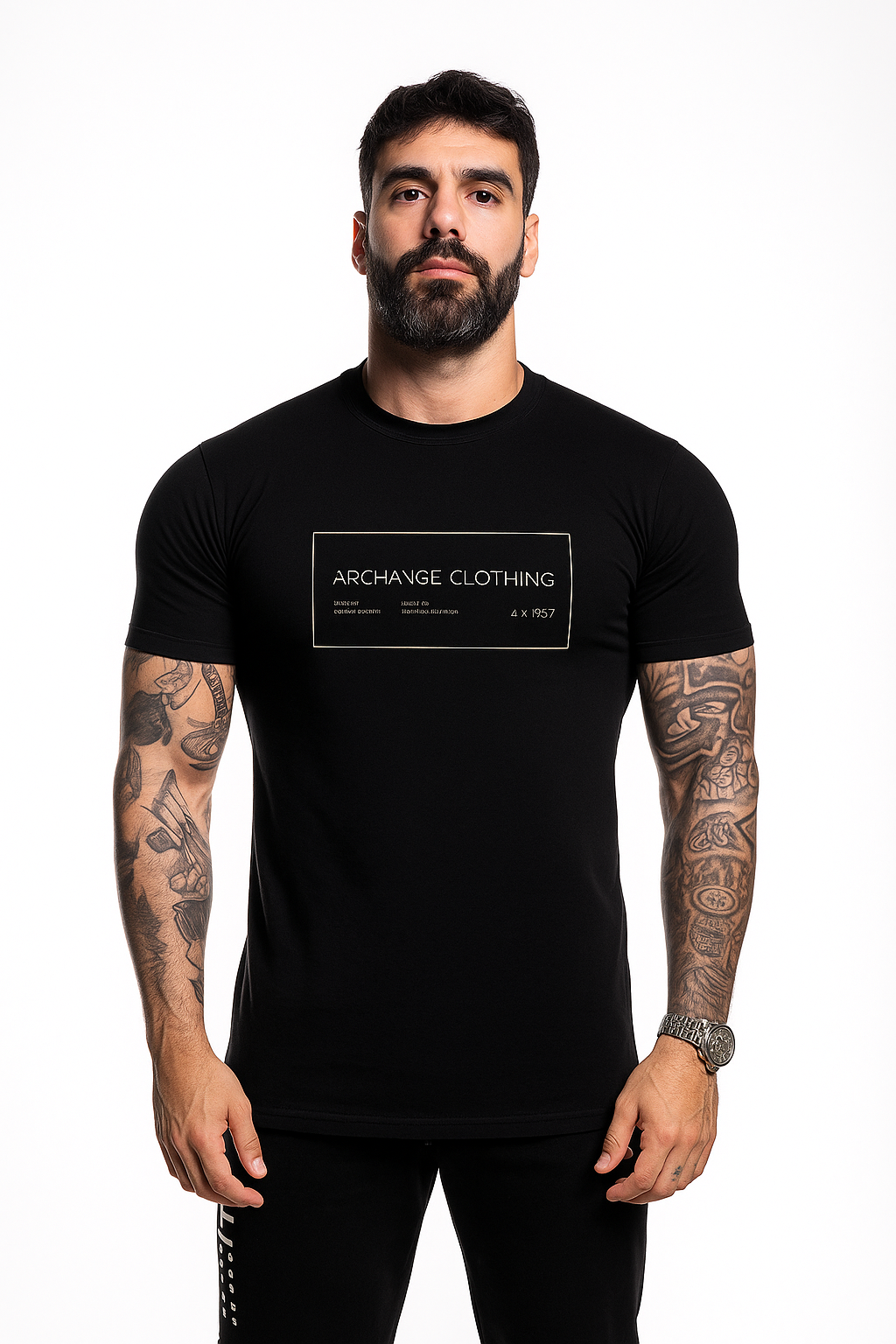 Camiseta Archange Raglan Patch- Preto