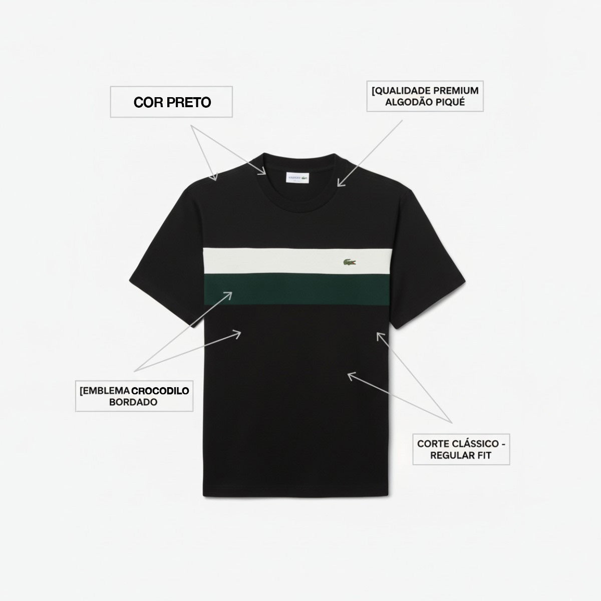Camiseta Lacoste Blocos De Cores